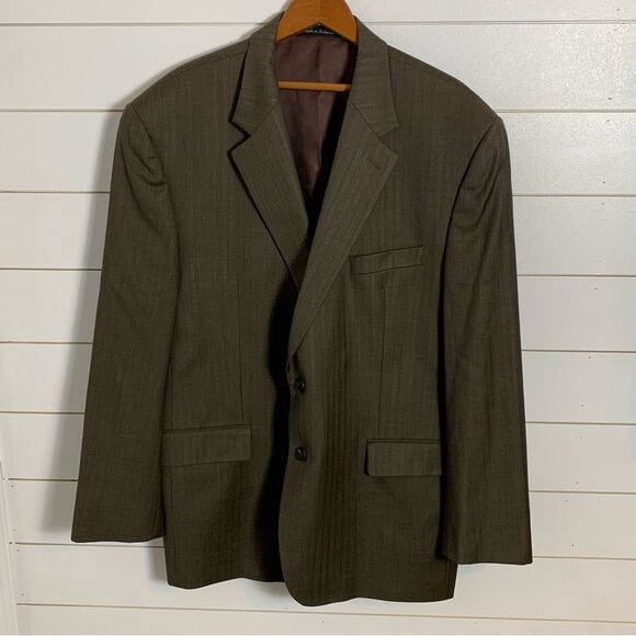 Lauren RALPH LAUREN Men 2Btn Blazer 46R olive green 100% wool tweed heritage - Picture 16 of 16